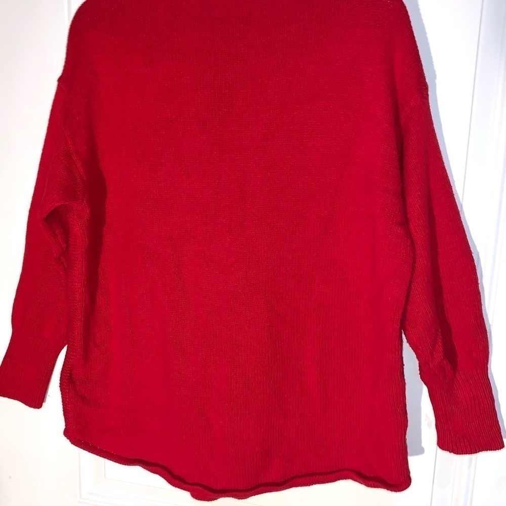Chaps red boat neck cable knit Sweater - Picture 6 of 8